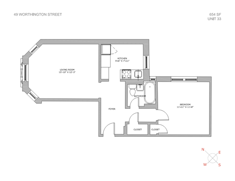 a floor plan of a house with a bedroom and a living room